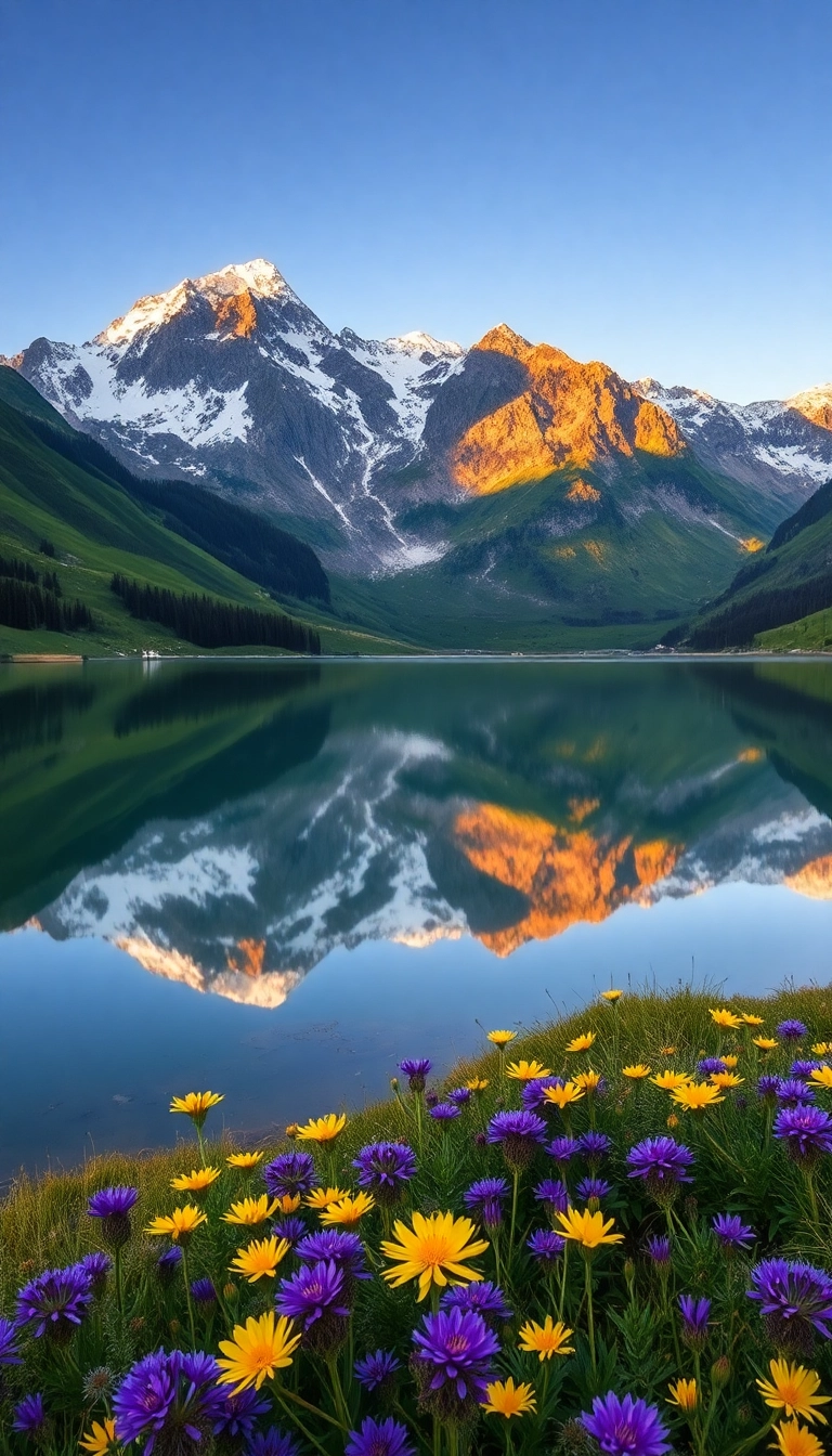 Best Tranquil Spring Mountain Reflection Phone Elegant Background